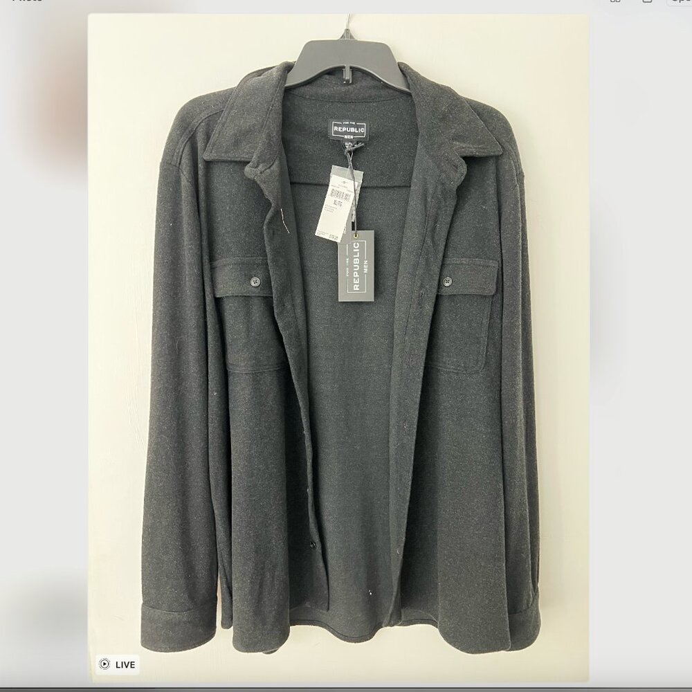 NWT For the Republic Men's Cut & Sewn Stretch Flannel Shirt